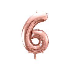 Party Deco Foil Balloon Number #6 86cm Rose Gold 1pk