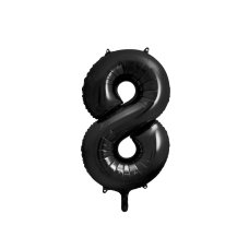 Party Deco Foil Balloon Number #8 86cm Black 1pk