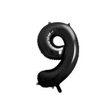 Party Deco Foil Balloon Number #9 86cm Black 1pk