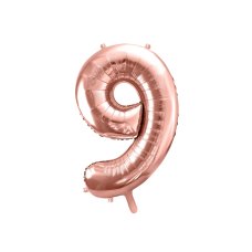 Party Deco Foil Balloon Number #9 86cm Rose Gold 1pk