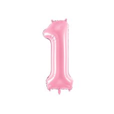Party Deco Foil Balloon Number #1 86cm Pink 1pk