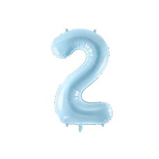 Party Deco Foil Balloon Number #2 86cm Light Blue 1pk