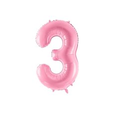 Party Deco Foil Balloon Number #3 86cm Pink 1pk