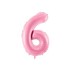 Party Deco Foil Balloon Number #6 86cm Pink 1pk
