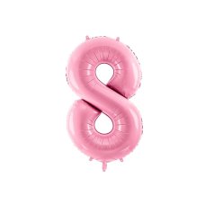 Party Deco Foil Balloon Number #8 86cm Pink 1pk