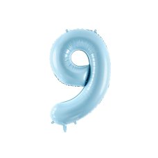 Party Deco Foil Balloon Number #9 86cm Light Blue 1pk