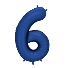 Party Deco Foil Balloon Number #6 86cm Navy 1pk
