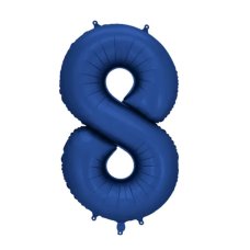 Party Deco Foil Balloon Number #8 86cm Navy 1pk