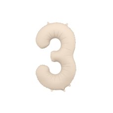 Party Deco Foil Balloon Number #3 86cm Nude 1pk