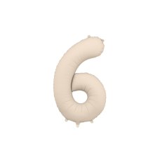 Party Deco Foil Balloon Number #6 86cm Nude 1pk