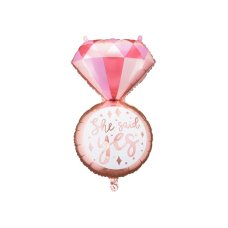 Party Deco Foil Balloon She Said Yes Ring 41x72cm