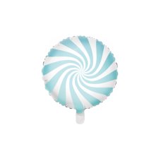 Party Deco Foil Balloon Round Candy Swirl Pastel Blue 1pkt 45CM