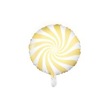 Party Deco Foil Balloon Round Candy Swirl Pastel Yellow 1pkt 45CM