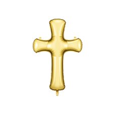 Party Deco Foil Balloon Gold Cross 103.5x74.5cm 1pk