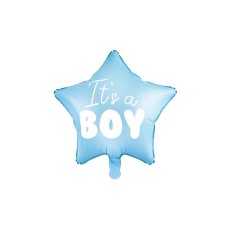 Party Deco Foil Balloon Matte Star it's a Boy Pastel Blue 1pkt 45CM