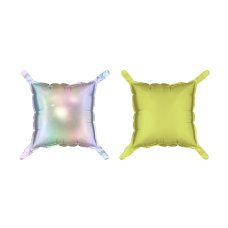 Party Deco Foil Balloon Curtain Square Holographic-Neon Yellow 35x35cm 1pk