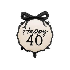 Party Deco Foil Balloon Round Happy ''40'' 47x53cm 1pk