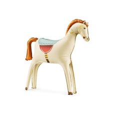 Party Deco Foil Balloon Horse Beige 86.5x73CM