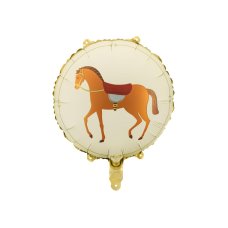Party Deco Foil Balloon Round Horse 45CM