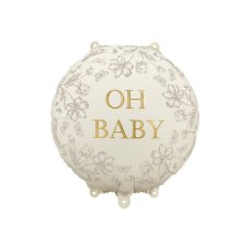 Party Deco Foil Balloon Round OH Baby Ornament 45cm 1pkt