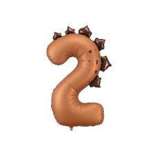 Foil balloon Number ''2'' Dinosaur 92cm 1 pkt