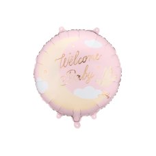 Foil balloon ''Welcome Baby'' 35x35 cm Light Pink 1 pkt