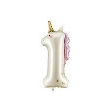Foil balloon Number ''1'' Unicorn  93cm 1 pkt