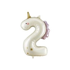 Foil balloon Number ''2'' Unicorn  93cm 1 pkt