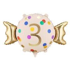 Foil balloon Candy ''3'' 61x37 cm 1 pkt