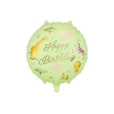Foil balloon Safari Happy Birthday 35x35 cm 1 pkt