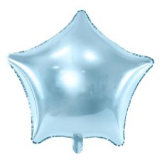 Party Deco Foil Balloon Star 48cm Met. Sky-Blue 1pk