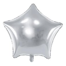 Party Deco Foil Balloon Star 48cm Met. Silver 1pkt