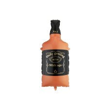 Foil balloon Whisky Bottle 34x86 cm Orange and Black 1 pkt