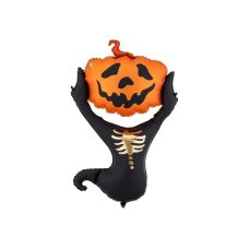 Party Deco Foil Balloon Scarecrow Black & Orange 60x100m 1pkt