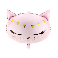 Party Deco Foil Balloon Pink Cat with Stars 1pkt 48x36CM