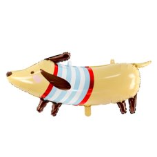 Party Deco Foil Balloon Matte Dachschund with Stripe Shirt 1pkt 96x58CM