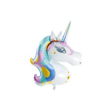 Party Deco Foil Balloon Unicorn Head Colourful Hair 1pkt 73x90CM