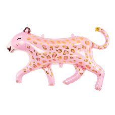 Party Deco Foil Balloon Glossy Pink Leopard with Gold Spots 1pkt 114x80CM