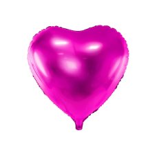 Party Deco Foil Balloon Heart 45cm Met. Dark Pink 1pk