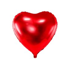 Party Deco Foil Balloon Heart 45cm Met. Red 1pk