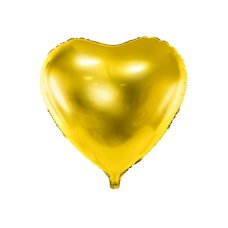 Party Deco Foil Balloon Heart 45cm Met. Gold 1pk