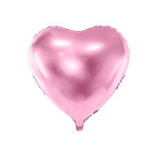 Party Deco Foil Balloon Heart 45cm Met. Light Pink 1pk