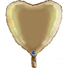 18inch Heart Holographic Platinum Champagne Heart P1