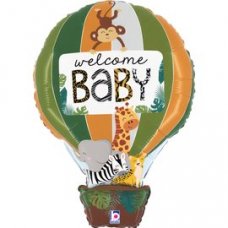 30inch Jungle Animals Welcome Baby Shape P1