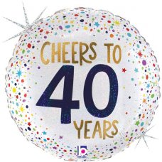 Cheers To 40 Years Holographic 18'inch Round P1