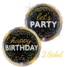 Metallic Birthday Party Holographic 18inch Round P1