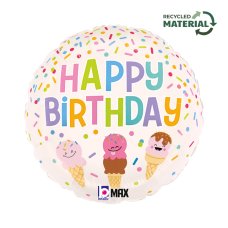 Happy BDay Ice Cream Cone 18inch Round P1