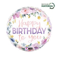 Floral Watercolour Birthday 18inch Round P1