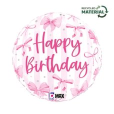 Pretty Pink Bow Birthday 18inch Round P1