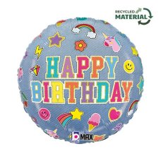 Birthday Denim Patches 18inch Round P1